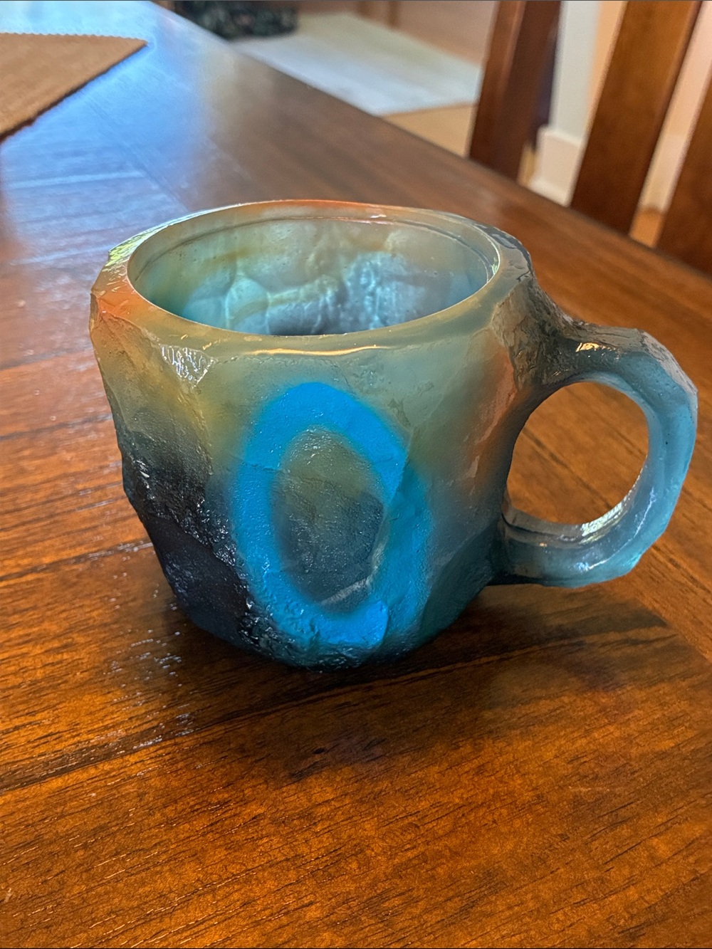 Blue Gemstone Mug with Iridescent Finish
